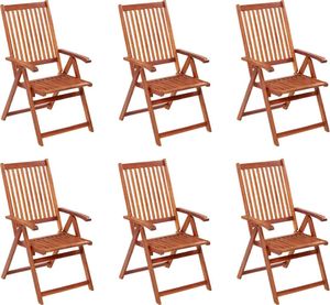 vidaXL Składane krzesła ogrodowe, 6 szt., lite drewno akacjowe 1