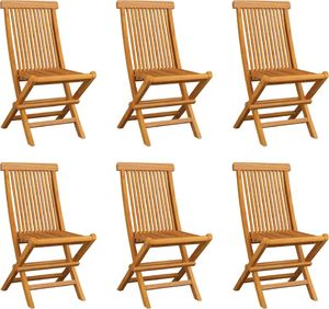 vidaXL Składane krzesła ogrodowe, 6 szt., lite drewno tekowe 1