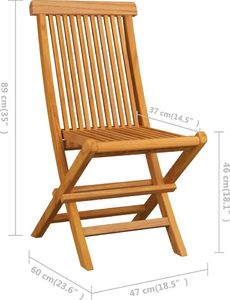 vidaXL Składane krzesła ogrodowe, 6 szt., lite drewno tekowe 5