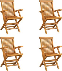 vidaXL Składane krzesła ogrodowe, 4 szt., lite drewno tekowe 1