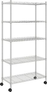 vidaXL 5-poziomowy regał na kółkach 75x35x155 cm chrom 250 kg 2