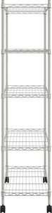 vidaXL 5-poziomowy regał na kółkach 75x35x155 cm chrom 250 kg 4