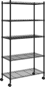 vidaXL 5-poziomowy regał na kółkach 75x35x155 cm czarny 250 kg 2