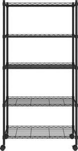 vidaXL 5-poziomowy regał na kółkach 75x35x155 cm czarny 250 kg 3