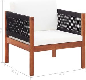 vidaXL VidaXL Krzesło ogrodowe z poduszką, lite drewno akacjowe 7
