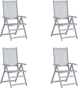 vidaXL VidaXL Rozkładane krzesła ogrodowe, 4 szt., szare, drewno akacjowe 1