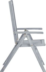 vidaXL VidaXL Rozkładane krzesła ogrodowe, 4 szt., szare, drewno akacjowe 4