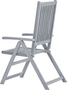 vidaXL VidaXL Rozkładane krzesła ogrodowe, 4 szt., szare, drewno akacjowe 6