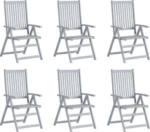 vidaXL VidaXL Rozkładane krzesła ogrodowe, 6 szt., szare, drewno akacjowe 1