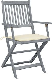 vidaXL VidaXL Składane krzesła ogrodowe, 6 szt., poduszki, drewno akacjowe 3