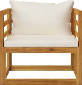 vidaXL VidaXL 5-cz. zestaw wypoczynkowy do ogrodu, kremowe poduszki, akacja 8