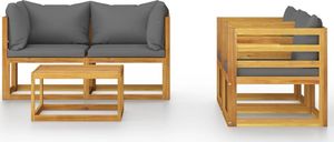 vidaXL VidaXL 5-cz. zestaw wypoczynkowy do ogrodu, poduszki, drewno akacjowe 2