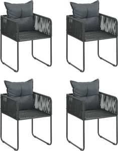vidaXL VidaXL 5-częściowy zestaw mebli ogrodowych rattan PVC, czarny 3