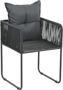 vidaXL VidaXL 5-częściowy zestaw mebli ogrodowych rattan PVC, czarny 4
