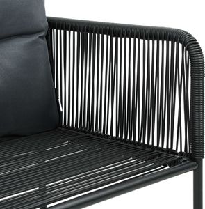 vidaXL VidaXL 5-częściowy zestaw mebli ogrodowych rattan PVC, czarny 6