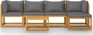 vidaXL 6-cz. zestaw wypoczynkowy do ogrodu, poduszki, drewno akacjowe 2