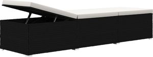 vidaXL 3-częściowy zestaw leżaki ze stolikiem polirattan czarne VidaXL 8