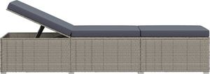 vidaXL 3-częściowy zestaw leżaki ze stolikiem polirattan szare VidaXL 6