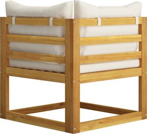 vidaXL  3-osobowa sofa ogrodowa z kremowymi poduszkami, drewno akacjowe 6