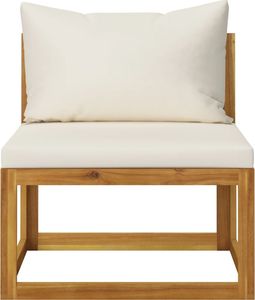 vidaXL  3-osobowa sofa ogrodowa z kremowymi poduszkami, drewno akacjowe 8