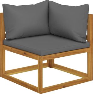 vidaXL 3-osobowa sofa ogrodowa z poduszkami, lite drewno akacjowe 3