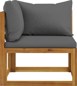 vidaXL 3-osobowa sofa ogrodowa z poduszkami, lite drewno akacjowe 5