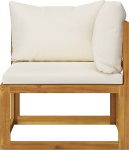 vidaXL VidaXL 4-osobowa sofa ogrodowa z kremowymi poduszkami, drewno akacjowe 4