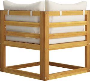 vidaXL VidaXL 4-osobowa sofa ogrodowa z kremowymi poduszkami, drewno akacjowe 6