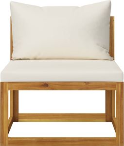 vidaXL VidaXL 4-osobowa sofa ogrodowa z kremowymi poduszkami, drewno akacjowe 8