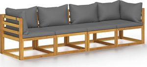 vidaXL VidaXL 4-osobowa sofa ogrodowa z poduszkami, lite drewno akacjowe 1