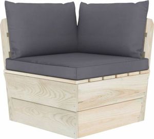 vidaXL VidaXL Ogrodowa sofa narożna z palet z poduszkami, impregnowany świerk 1