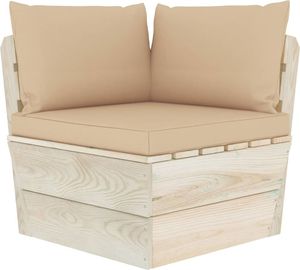 vidaXL Ogrodowa sofa narożna z palet z poduszkami, impregnowany świerk 1