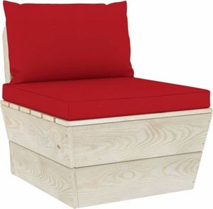 vidaXL VidaXL Ogrodowa sofa środkowa z palet, poduszki, impregnowany świerk 1