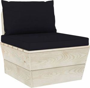 vidaXL VidaXL Ogrodowa sofa środkowa z palet, poduszki, impregnowany świerk 1