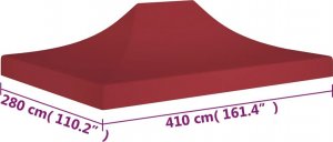 vidaXL VidaXL Dach do namiotu imprezowego, 4 x 3 m, burgundowy, 270 g/m 6