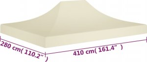 vidaXL VidaXL Dach do namiotu imprezowego, 4 x 3 m, kremowy, 270 g/m 6