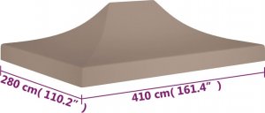 vidaXL VidaXL Dach do namiotu imprezowego, 4 x 3 m, taupe, 270 g/m 6