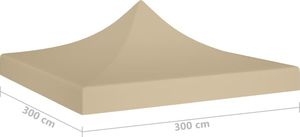 vidaXL  Dach namiotu imprezowego, 3 x 3 m, beżowy, 270 g/m 5