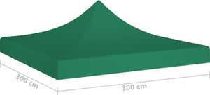 vidaXL Dach namiotu imprezowego, 3 x 3 m, zielony, 270 g/m 5