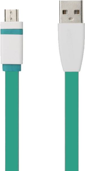Kabel USB TB Print Wtyczka prosta USB-A - microUSB 1 m Zielony (V70613) 1