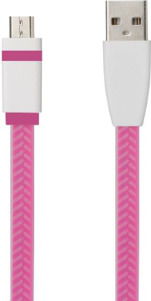 Kabel USB TB Print USB-A - microUSB 1 m Różowy (V70611) 1