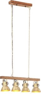 Lampa wisząca vidaXL VidaXL Industrialna lampa sufitowa, kolor mosiądzu, E27, drewno mango 2