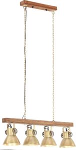 Lampa wisząca vidaXL VidaXL Industrialna lampa sufitowa, kolor mosiądzu, E27, drewno mango 3
