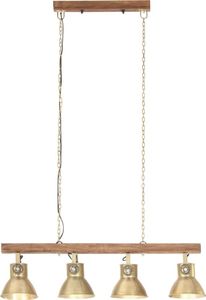 Lampa wisząca vidaXL VidaXL Industrialna lampa sufitowa, kolor mosiądzu, E27, drewno mango 4