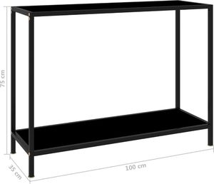vidaXL Stolik konsolowy czarny 100x35x75 cm szkło hartowane VidaXL 6