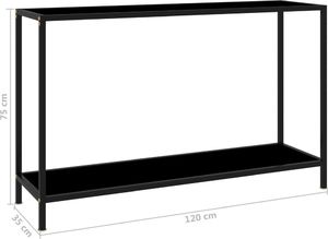 vidaXL Stolik konsolowy czarny 120x35x75 cm szkło hartowane VidaXL 6