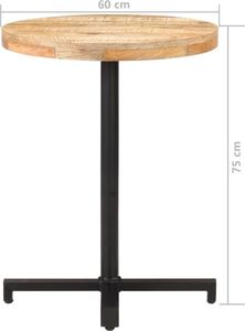vidaXL Stolik bistro okrągły 60x75 cm surowe drewno mango VidaXL 6