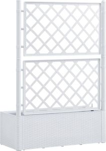 vidaXL VidaXL Podwyższona donica z treliażem i systemem podlewania, biała 6