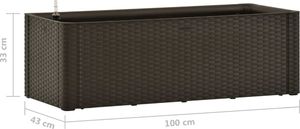 vidaXL VidaXL Podwyższona donica z systemem podlewania, mokka, 100x43x33 cm 7