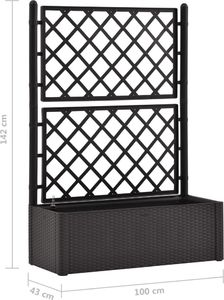 vidaXL VidaXL Podwyższona donica z treliażem i systemem podlewania, antracyt 8